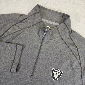 Tommy Bahama Oakland Las Vegas Raiders 1/4 Zip Sweatshirt Mens XL Gray NFL